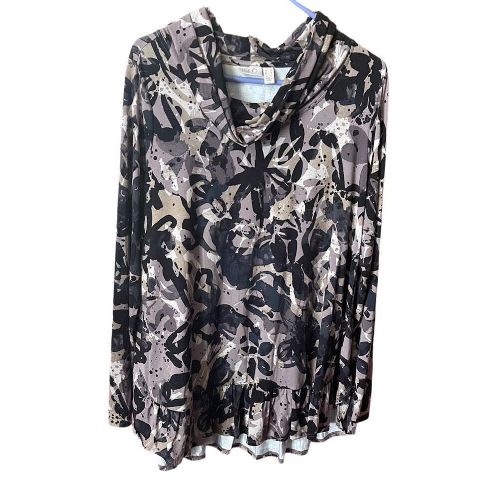 LOGO size M cowl neck abstract tunic .